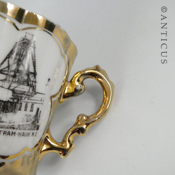 Two Small Coffee Cans with Waihi Gold Mining Images.