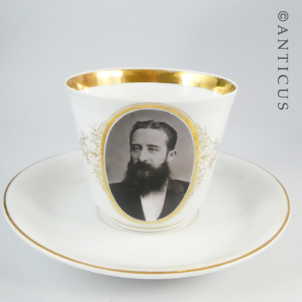 19th Century Berlin Cup & Saucer, Crown Prince.