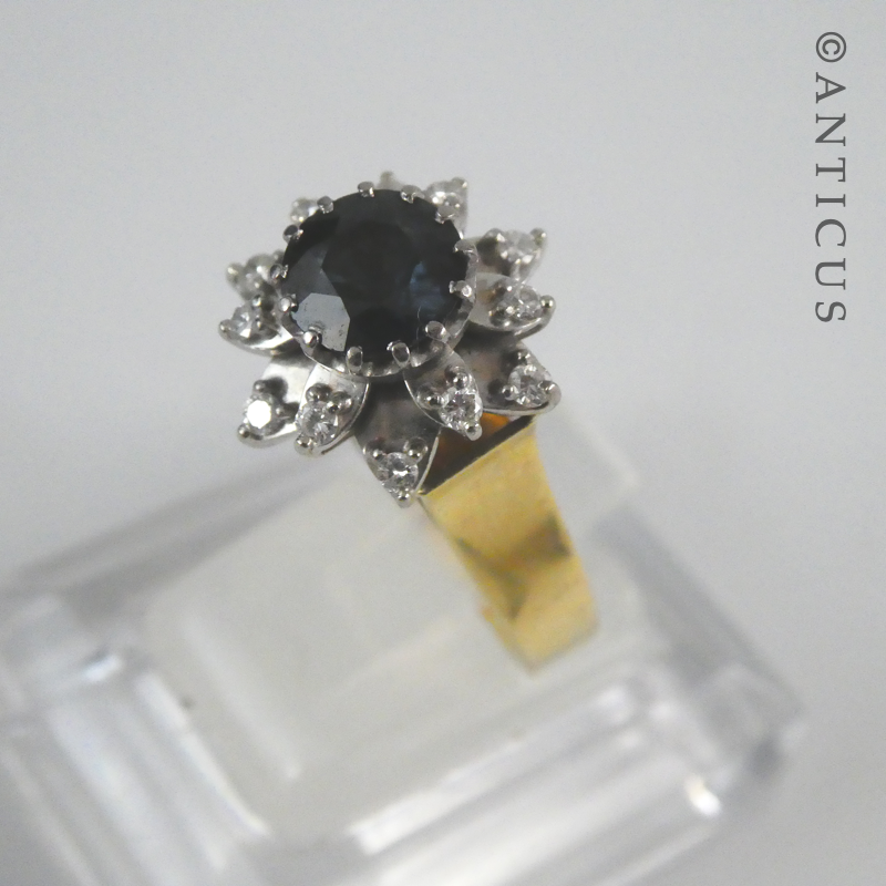 Substantial Gold and Diamond Cluster Ring.