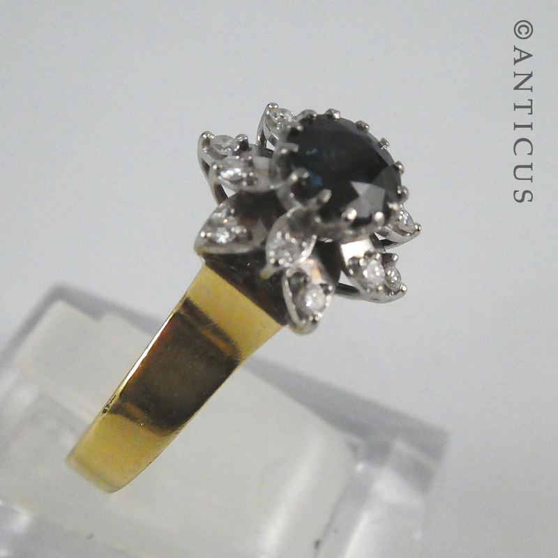 Substantial Gold and Diamond Cluster Ring.