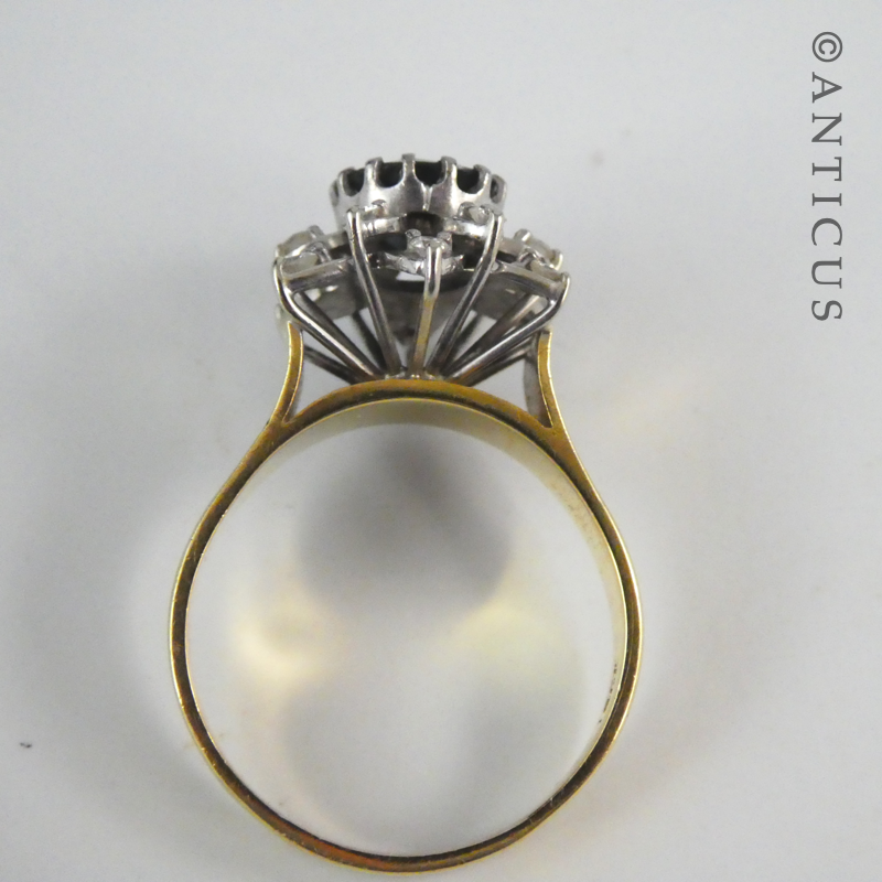 Substantial Gold and Diamond Cluster Ring.