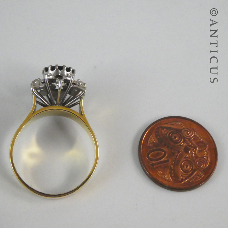 Substantial Gold and Diamond Cluster Ring.