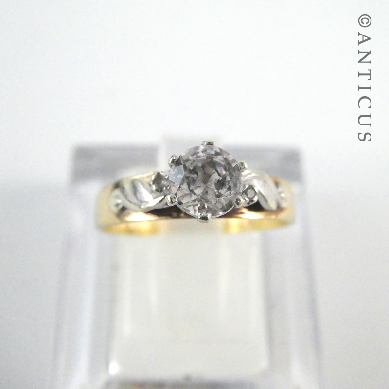 Vintage Gold and Clear Spinel Ring.