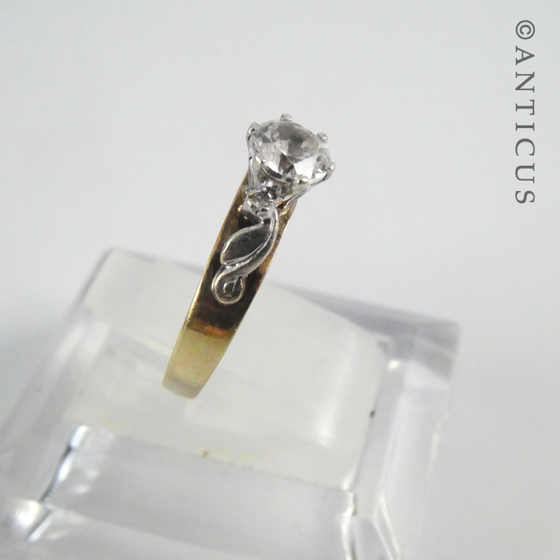 Vintage Gold and Clear Spinel Ring.