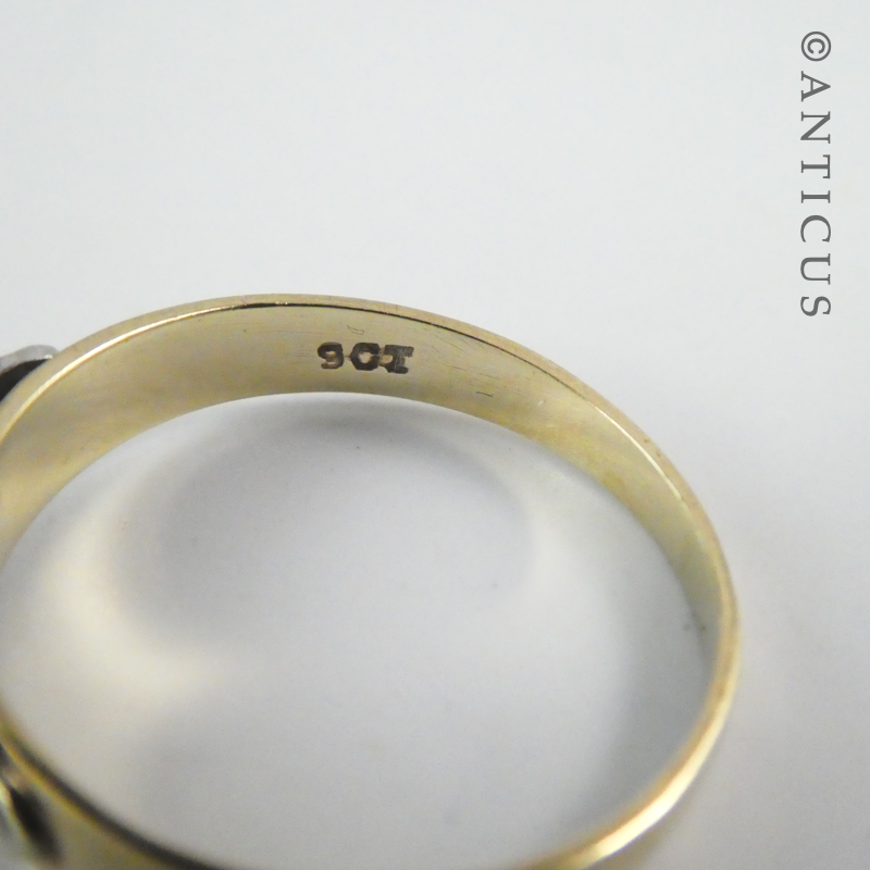 Vintage Gold and Clear Spinel Ring.