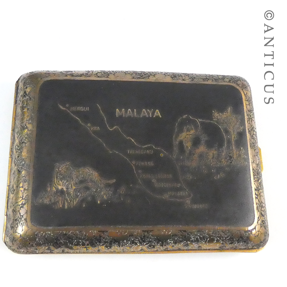 Vintage Japanese Damascene Malaya Cigarette Case