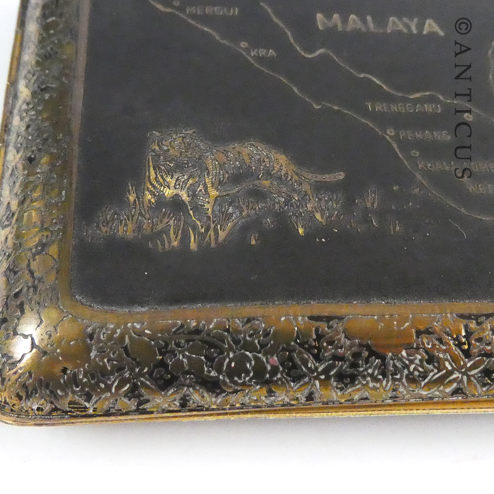 Vintage Japanese Damascene Malaya Cigarette Case