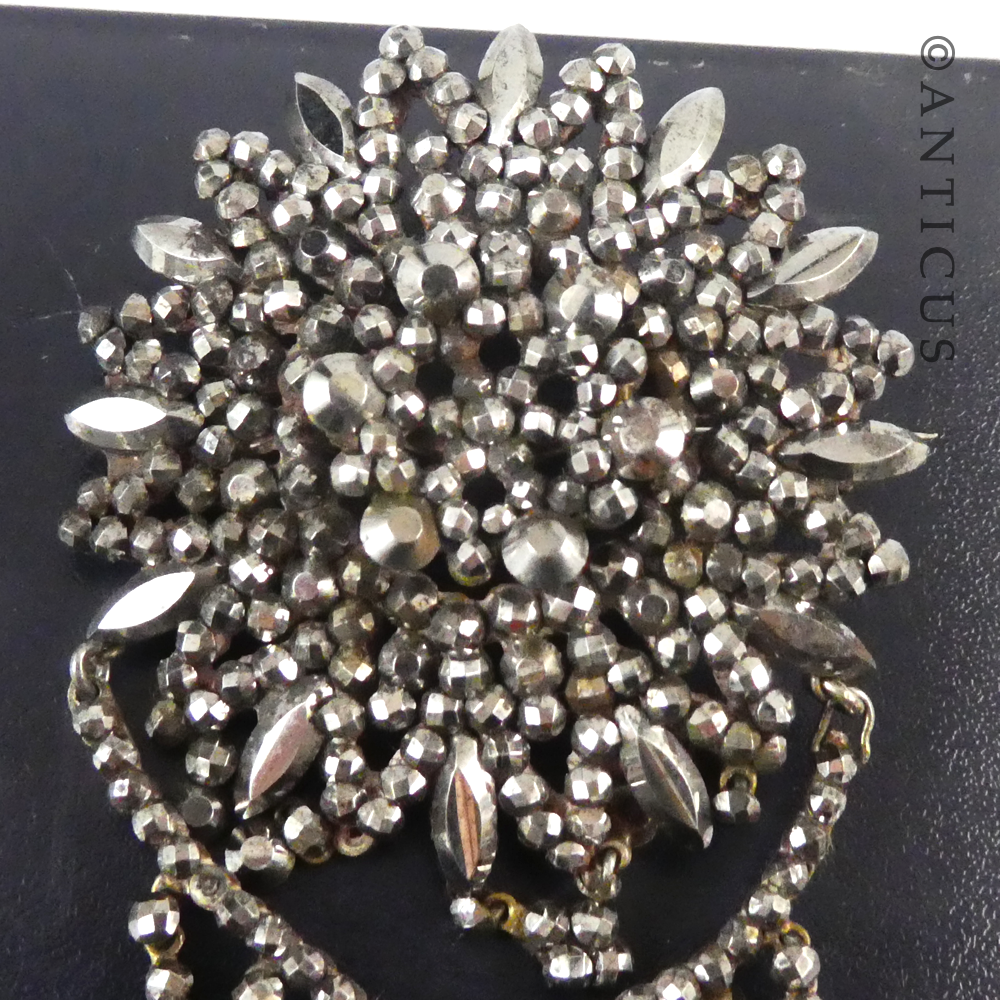 Georgian Period Cut Steel Brooch.