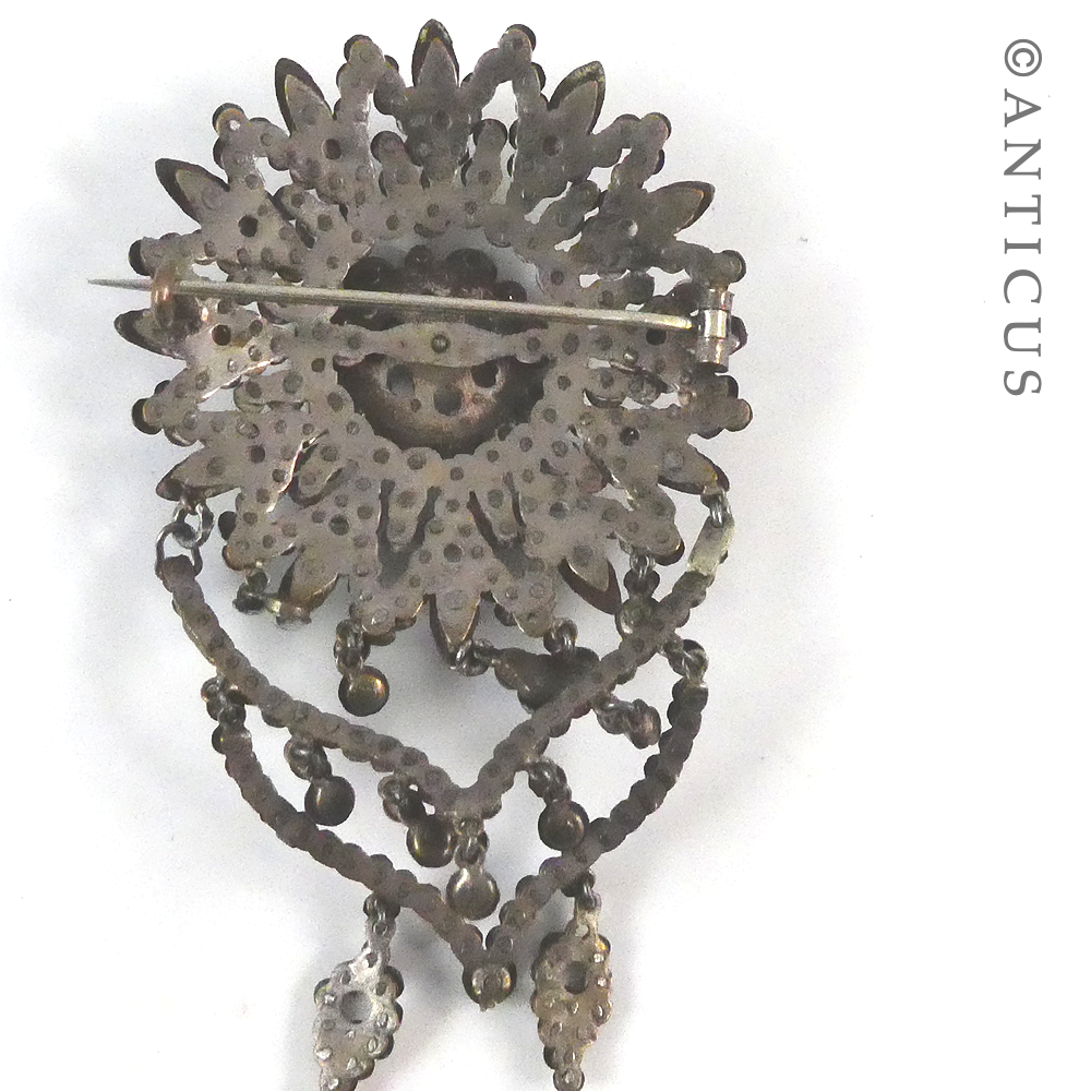 Georgian Period Cut Steel Brooch.