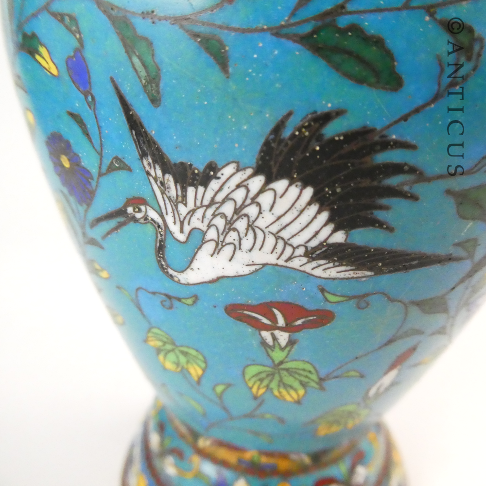 Antique Japanese Cloisonné Vase, Good Quality.