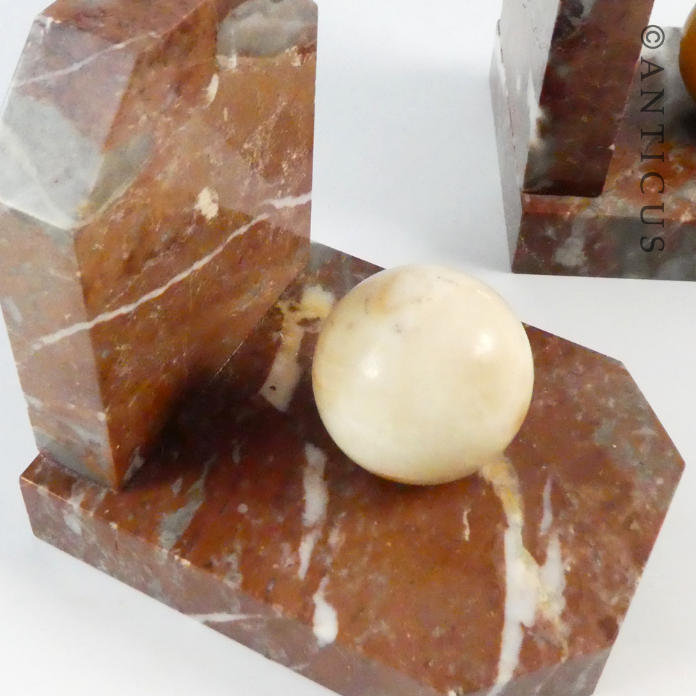 Pair of Art Deco Marble Bookends.