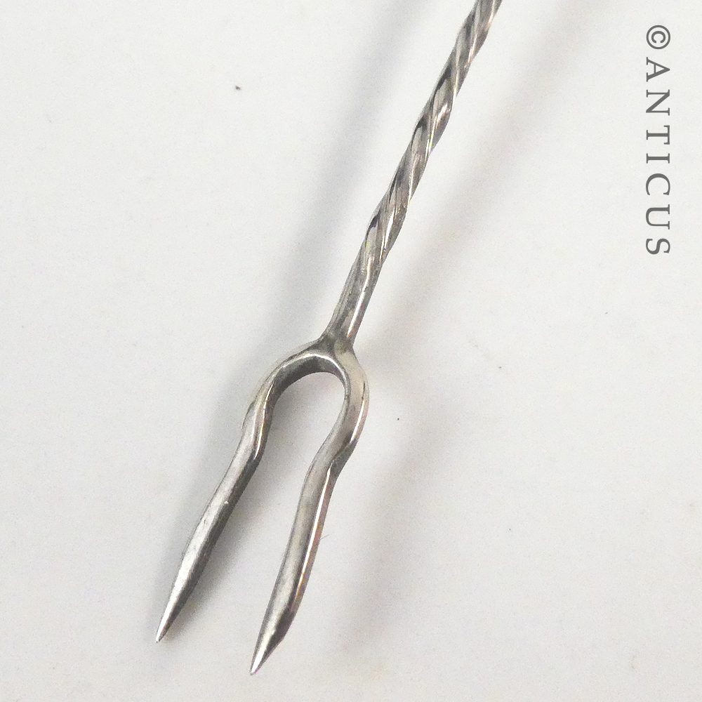 Four Thai Silver Cocktail Forks.
