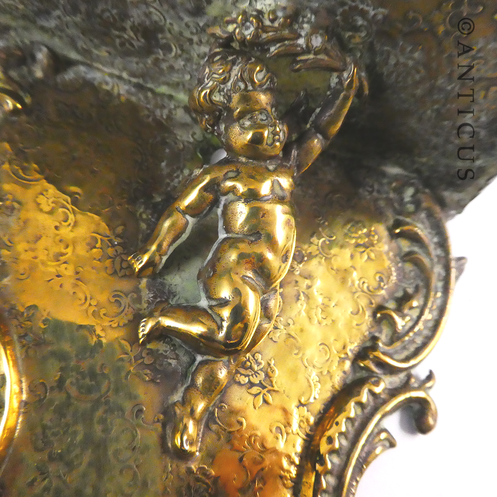 Victorian Small Brass Cupid Wall Bracket