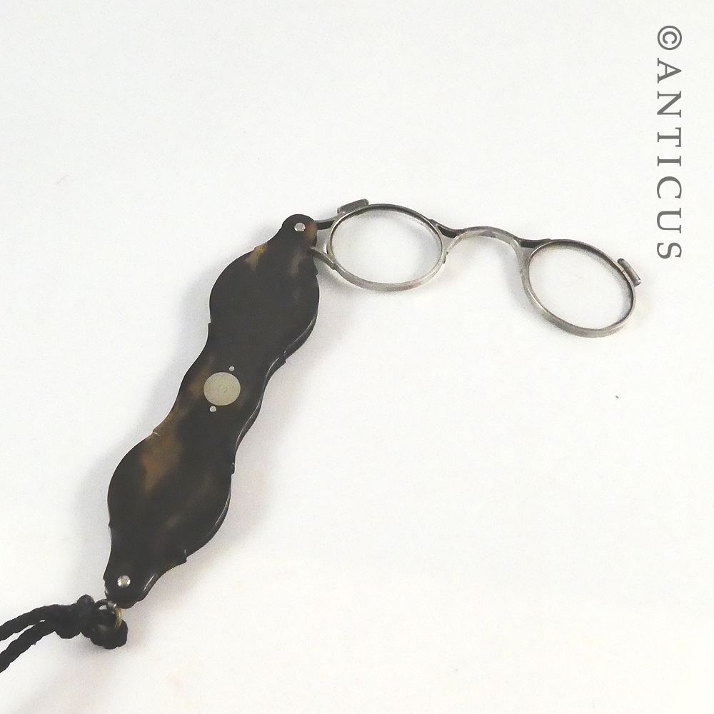 Victorian Tortoiseshell Cased Lorgnette.