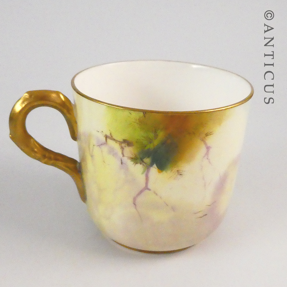 Royal Worcester Signed Cup and Saucer, 1930s.