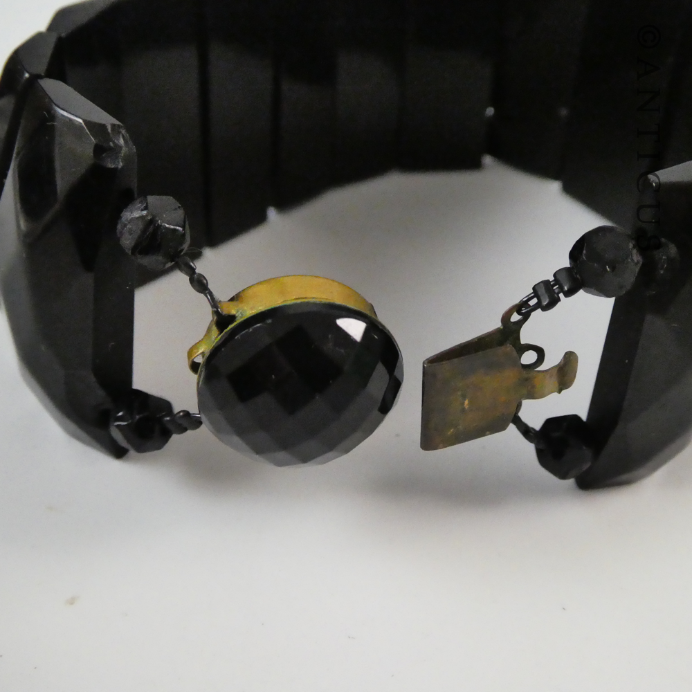 Antique Victorian English Jet Bracelet.