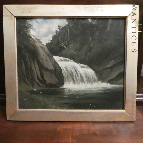 Old NZ Painting, Waterfall.