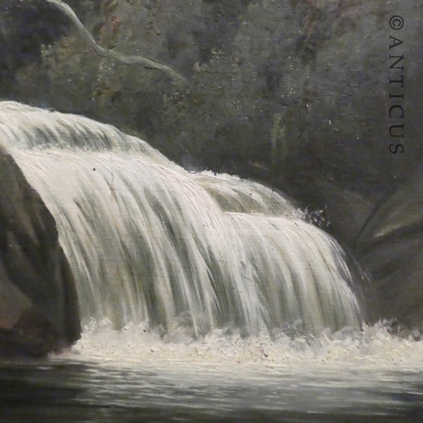 Old NZ Painting, Waterfall.