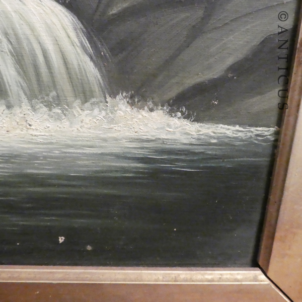 Old NZ Painting, Waterfall.