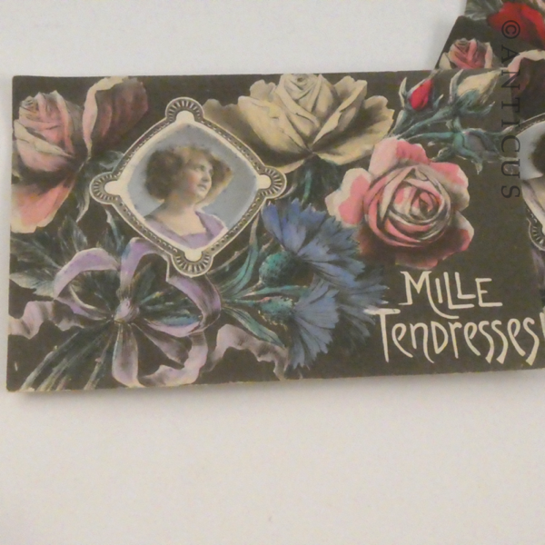 Four Antique French Postcards.