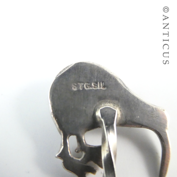 Small Mustard or Salt Spoon, with Kiwi Finial.