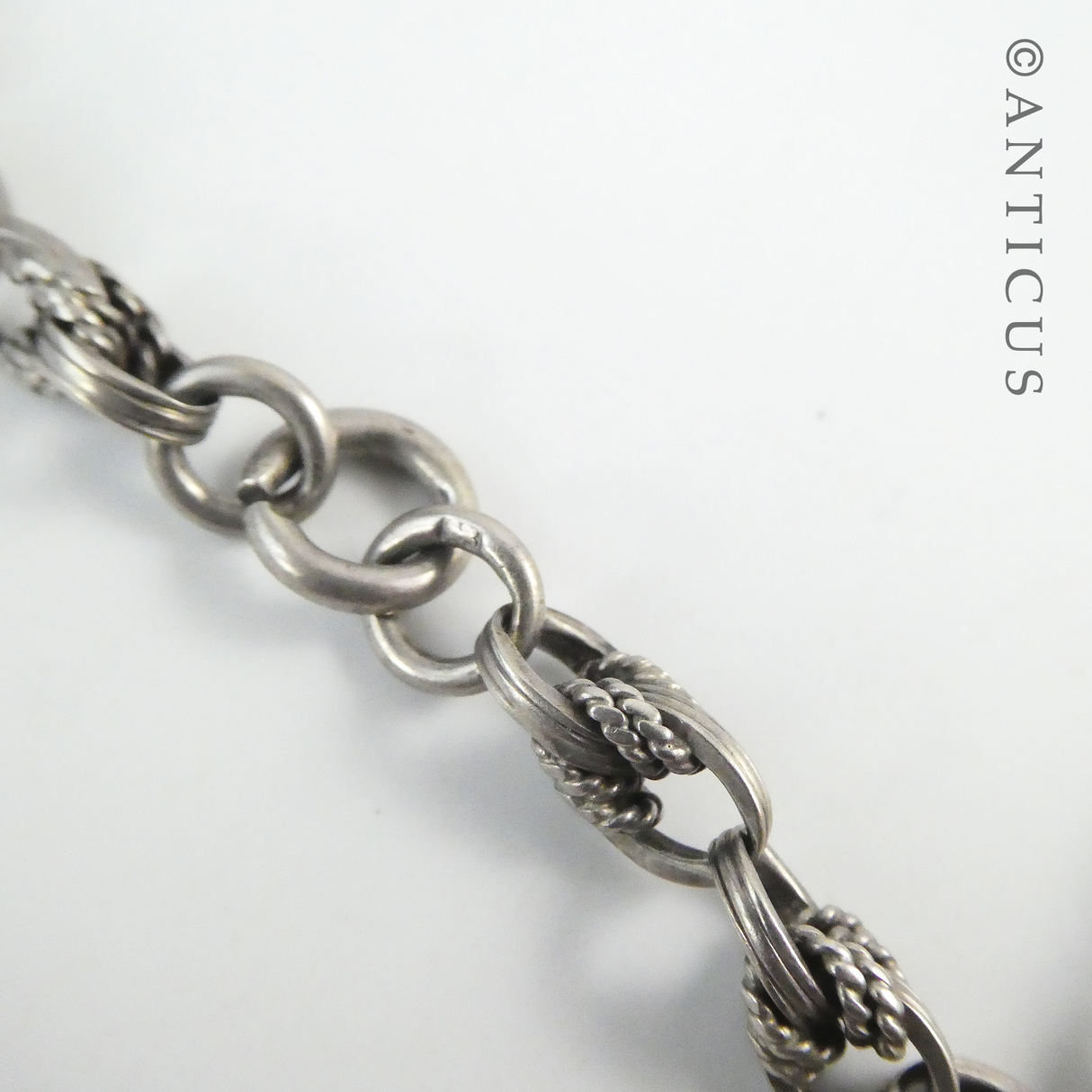 Antique Silver Prince of Wales Albert Chain.