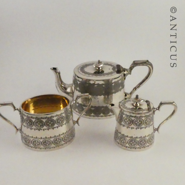 Tea For Two, Silverplated 4 Piece Set.