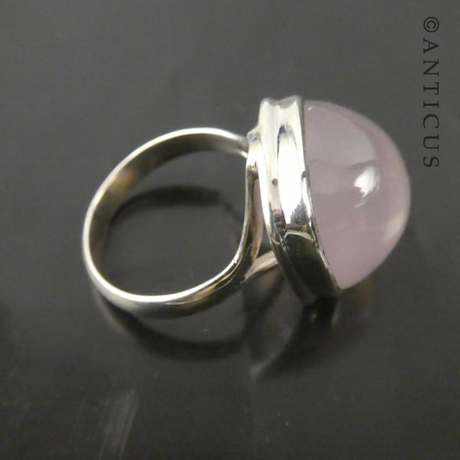 Rose Quartz and Silver Ring.