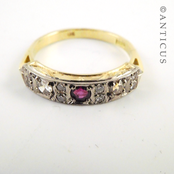 Estate 18ct gold, Ruby and Diamond Ring.