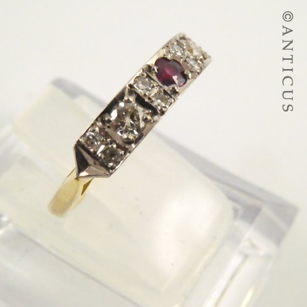 Estate 18ct gold, Ruby and Diamond Ring.