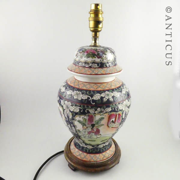 Vintage Chinese Ginger Jar Lamp Base.