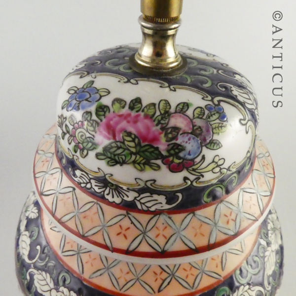 Vintage Chinese Ginger Jar Lamp Base.