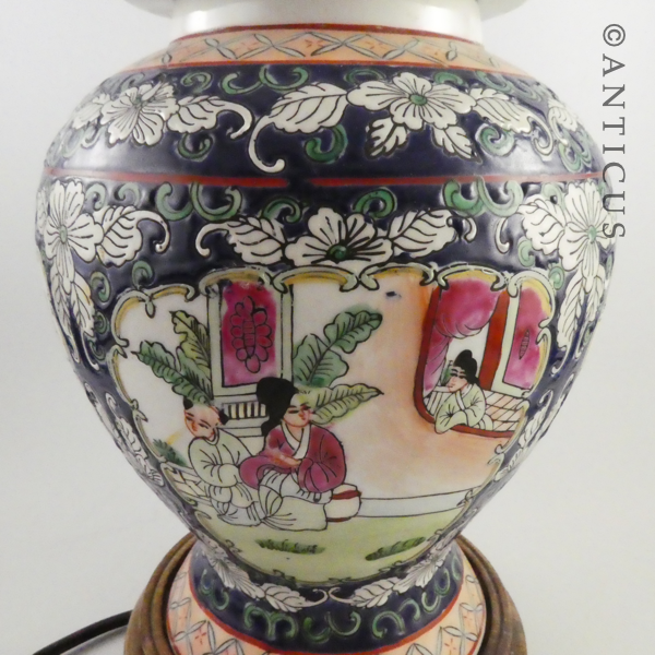 Vintage Chinese Ginger Jar Lamp Base.