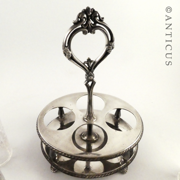 Victorian Silverplate Condiment Stand and Bottles