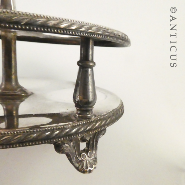 Victorian Silverplate Condiment Stand and Bottles