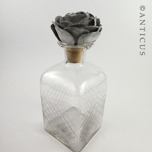 Decanter or Bottle, Rose Stopper.