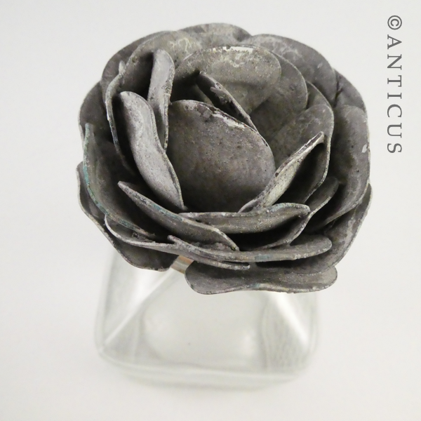 Decanter or Bottle, Rose Stopper.