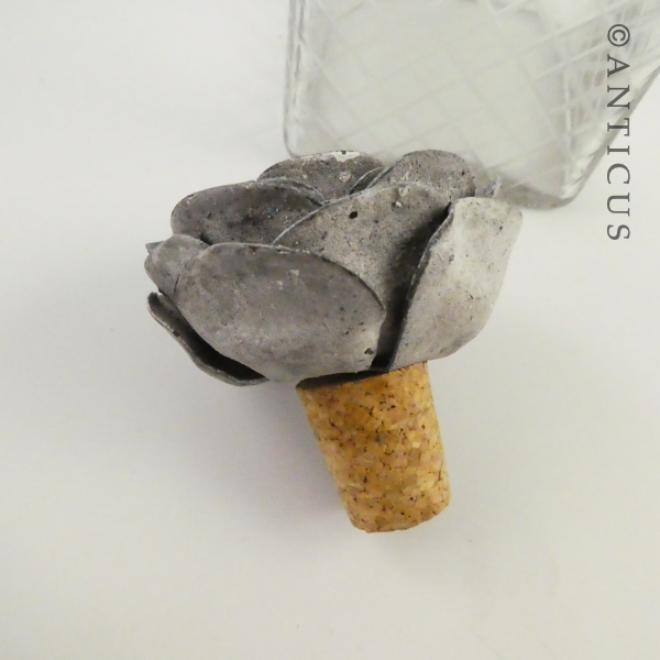 Decanter or Bottle, Rose Stopper.