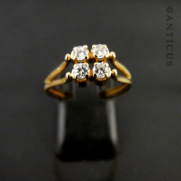 18ct Gold & Four Diamond Ring