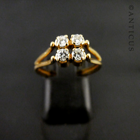 18ct Gold & Four Diamond Ring