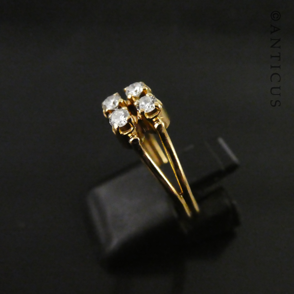 18ct Gold & Four Diamond Ring