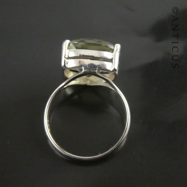 Silver and Green Amethyst Ring.