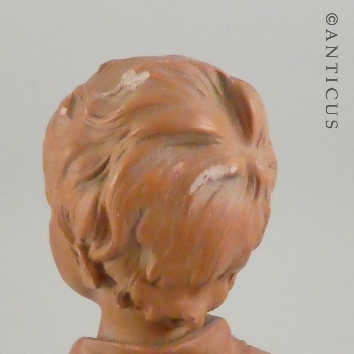 Pair of French Busts of Young Girl and Boy.