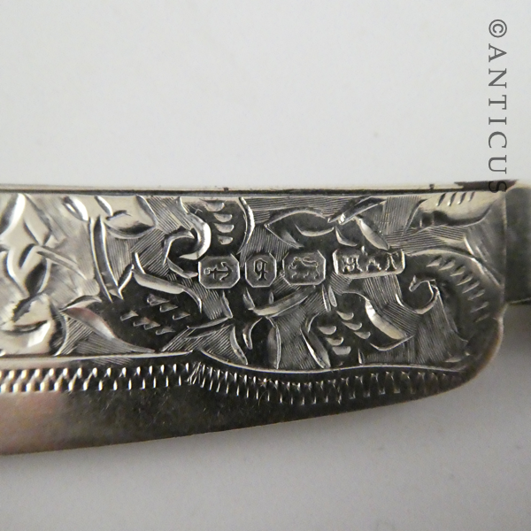 Antique Silver Butterknife & Pickle Fork.