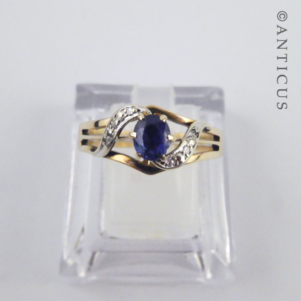 Gold, Sapphire and Diamond Ring.