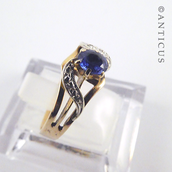 Gold, Sapphire and Diamond Ring.