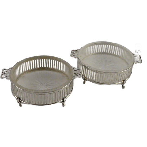 Pair of Antique Silver Butter or Jam Dishes.