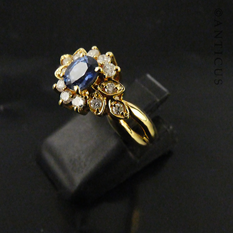 18ct Gold, Sapphire and Diamond Ring.