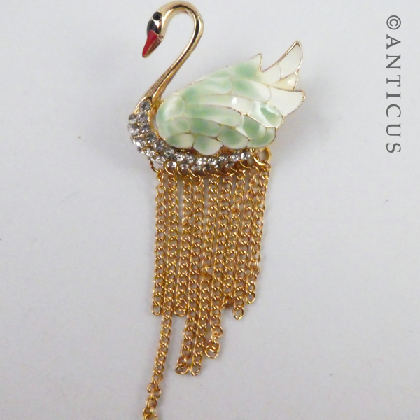 Swan Costume Jewellery Brooch