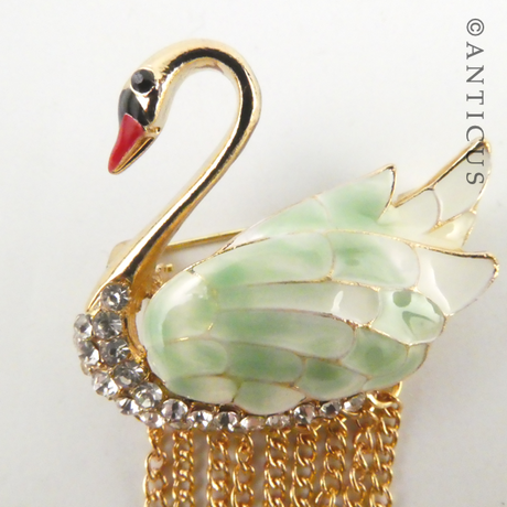 Swan Costume Jewellery Brooch